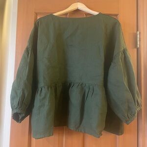 notPERFECTLINEN Ochre Linen Top